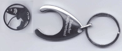 Schlüsselanhänger individueller Chip für Einkaufswagen, edler Schlüsselanhänger, Edelstahl Keyholder, Berlin